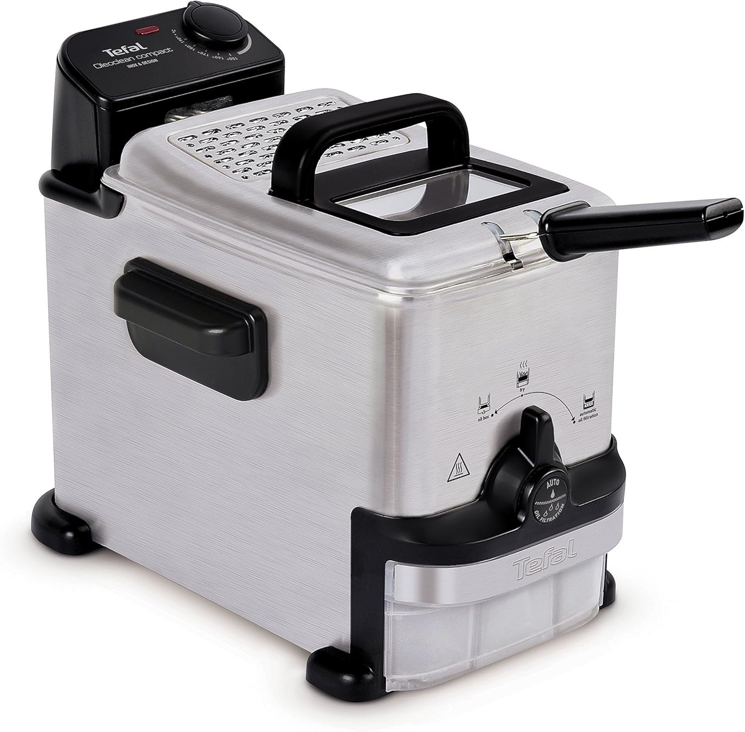 3L Deep Fat Fryer Stainless Steel Cool Zone Auto Oil Filtration 2100W