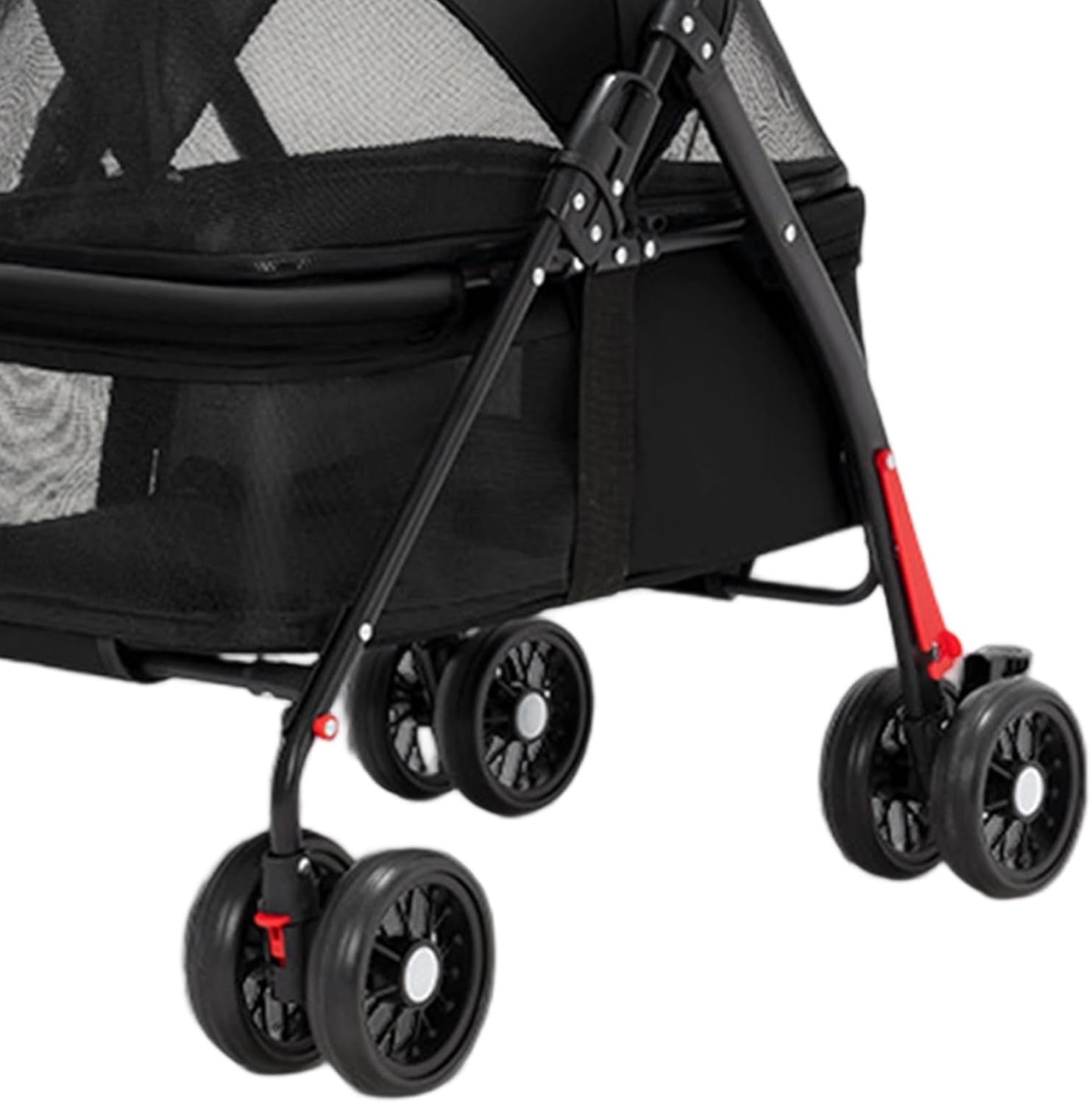 Black Portable Pet Travel Stroller Foldable Pushchair for Small Dogs Cats