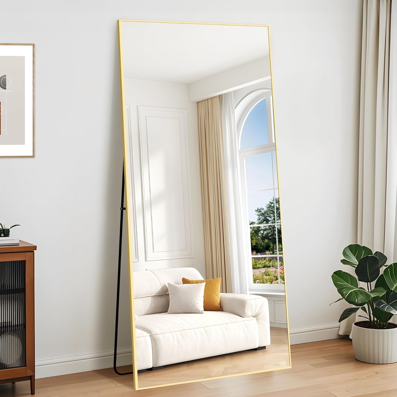 Large Gold Full Body Mirror 192x85cm Freestanding Wall Mount Bedroom