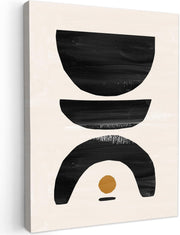 Black Beige Abstract Canvas Wall Art 30x40cm Framed