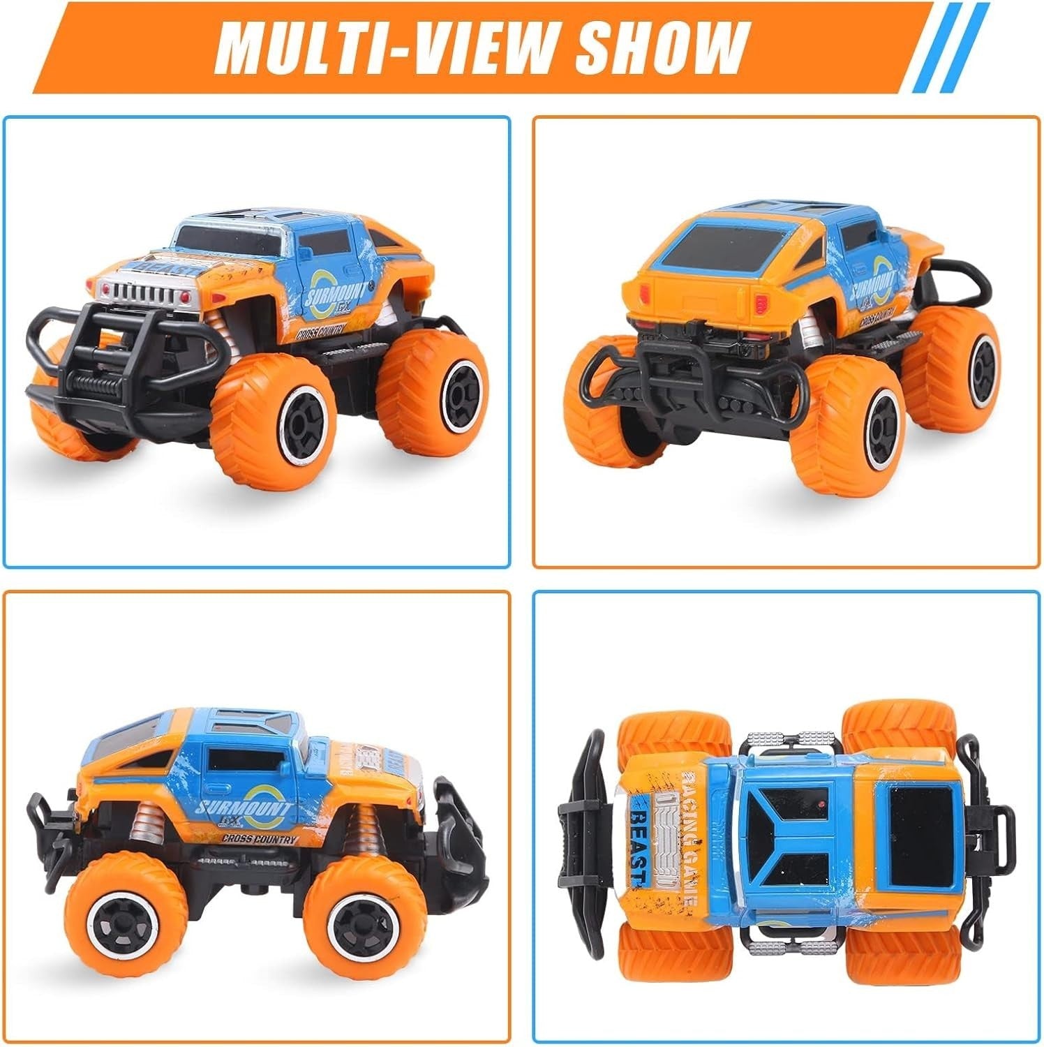 Off-Road RC Car, 4-Channel Remote Control Toy for Kids 3–8