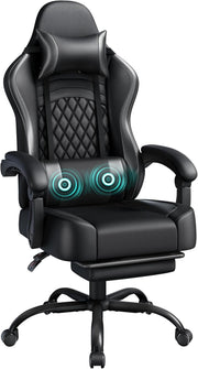 Ergonomic Gaming Chair with Footrest Massage Lumbar