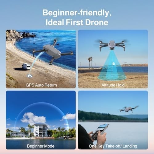 Ameta 4K GPS Drone for Kids & Adults, FPV Camera, 50-Min Flight