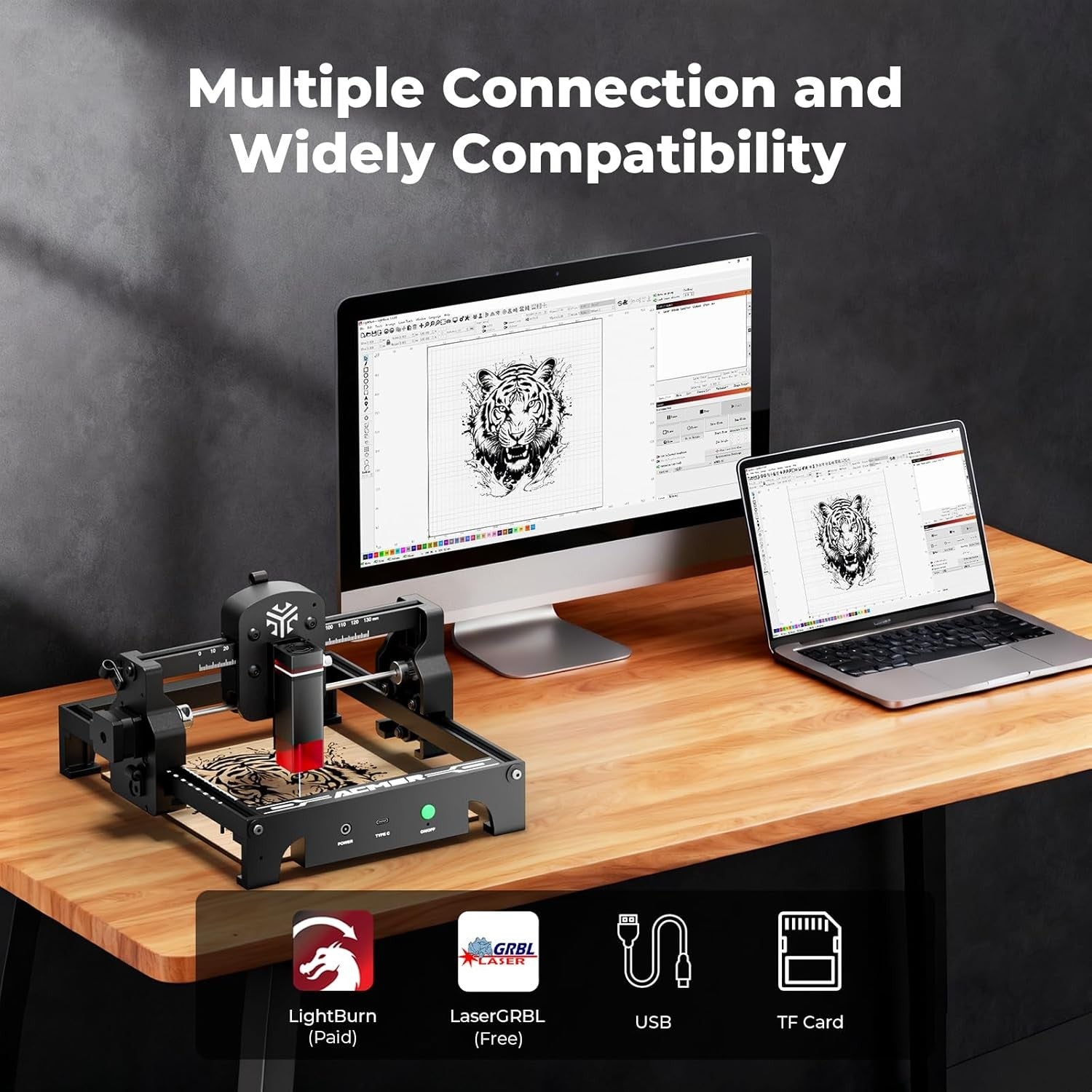 Laser Engraver Cutter 6000mW High Precision DIY Engraving Machine 130x130mm
