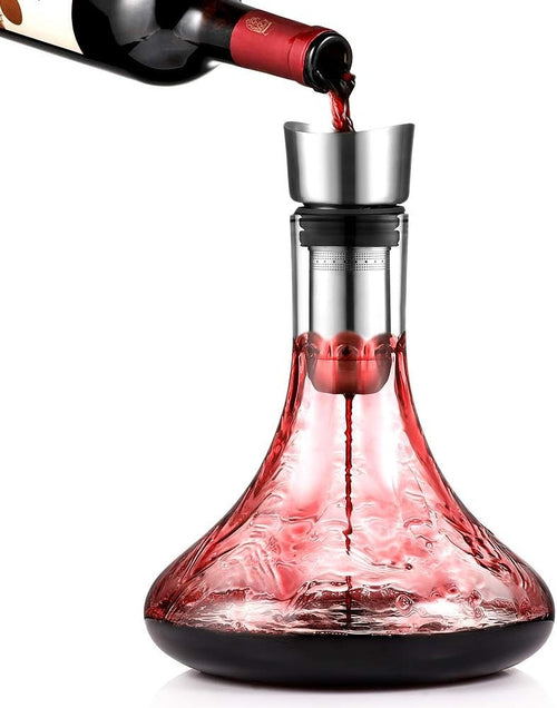 1800ml Crystal Wine Decanter with Aerator Stainless Steel Filter Drip-Free