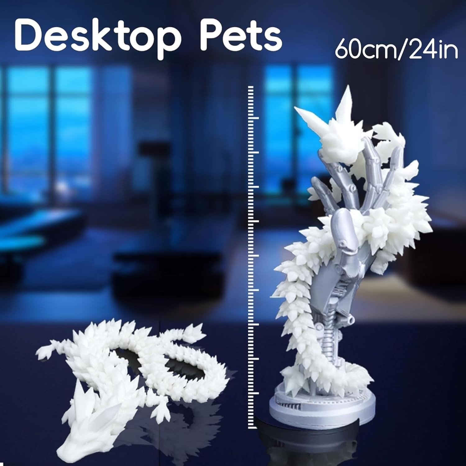 24 Inch 3D Printed Dragon Glow Rainbow Articulated Fidget Toy Figure