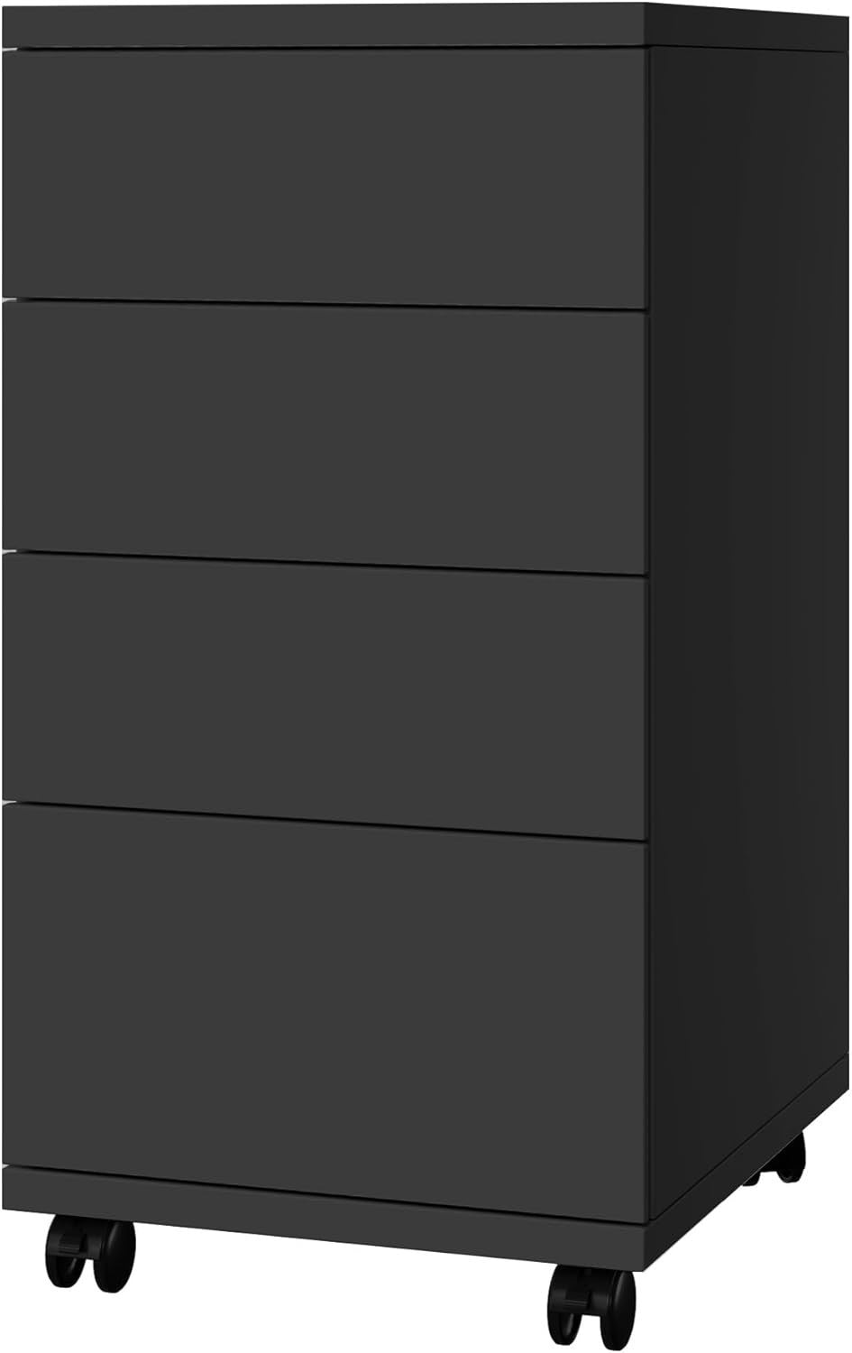 Wide Rolling Drawer Cabinet 4 Drawer Mobile Storage Under Desk Unit