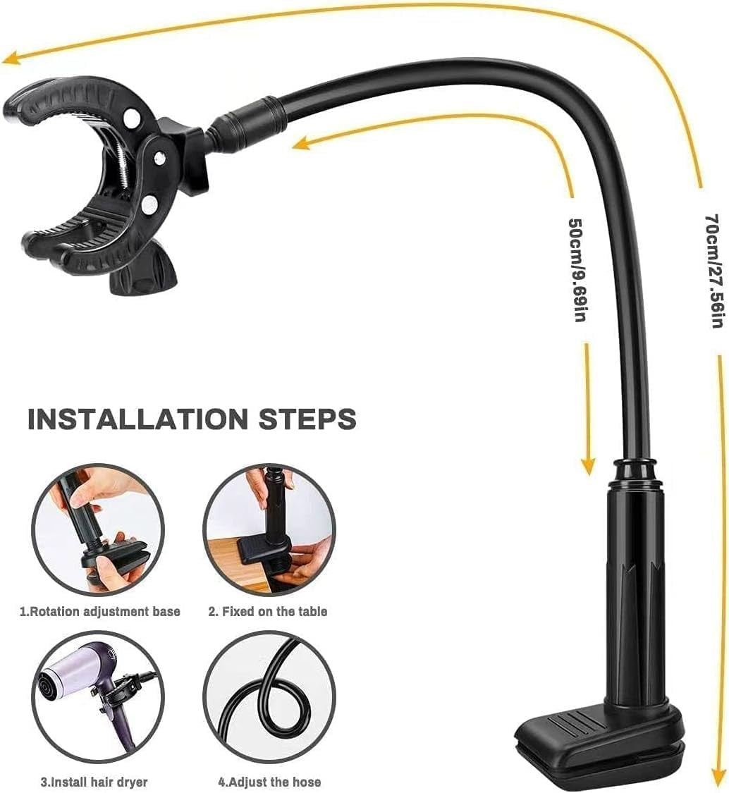 Pet Grooming Hair Dryer Holder Hands Free 360° Adjustable Clamp Stand