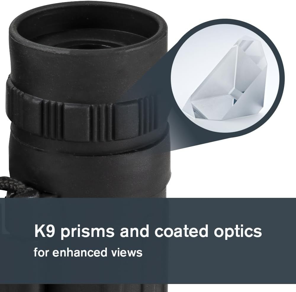 10x25 Compact Binoculars Waterproof K9 Optics Wide View Travel Birdwatching
