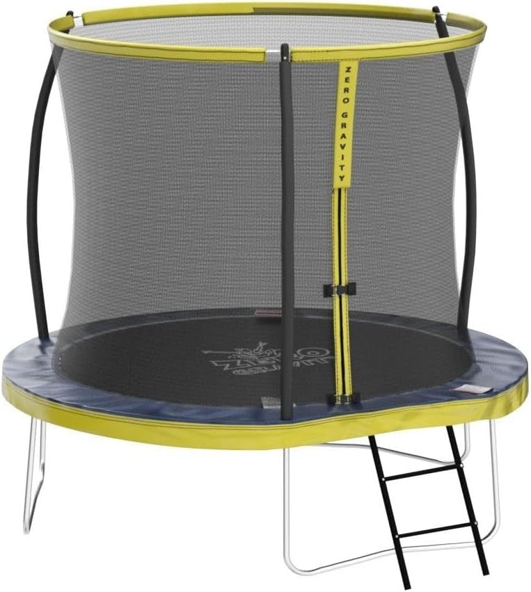 8FT Garden Trampoline Safety Enclosure Ladder PVC Padding Round