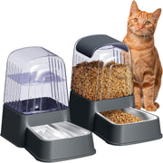 3.5L Automatic Pet Feeder Water Dispenser Set Stainless Steel Bowls