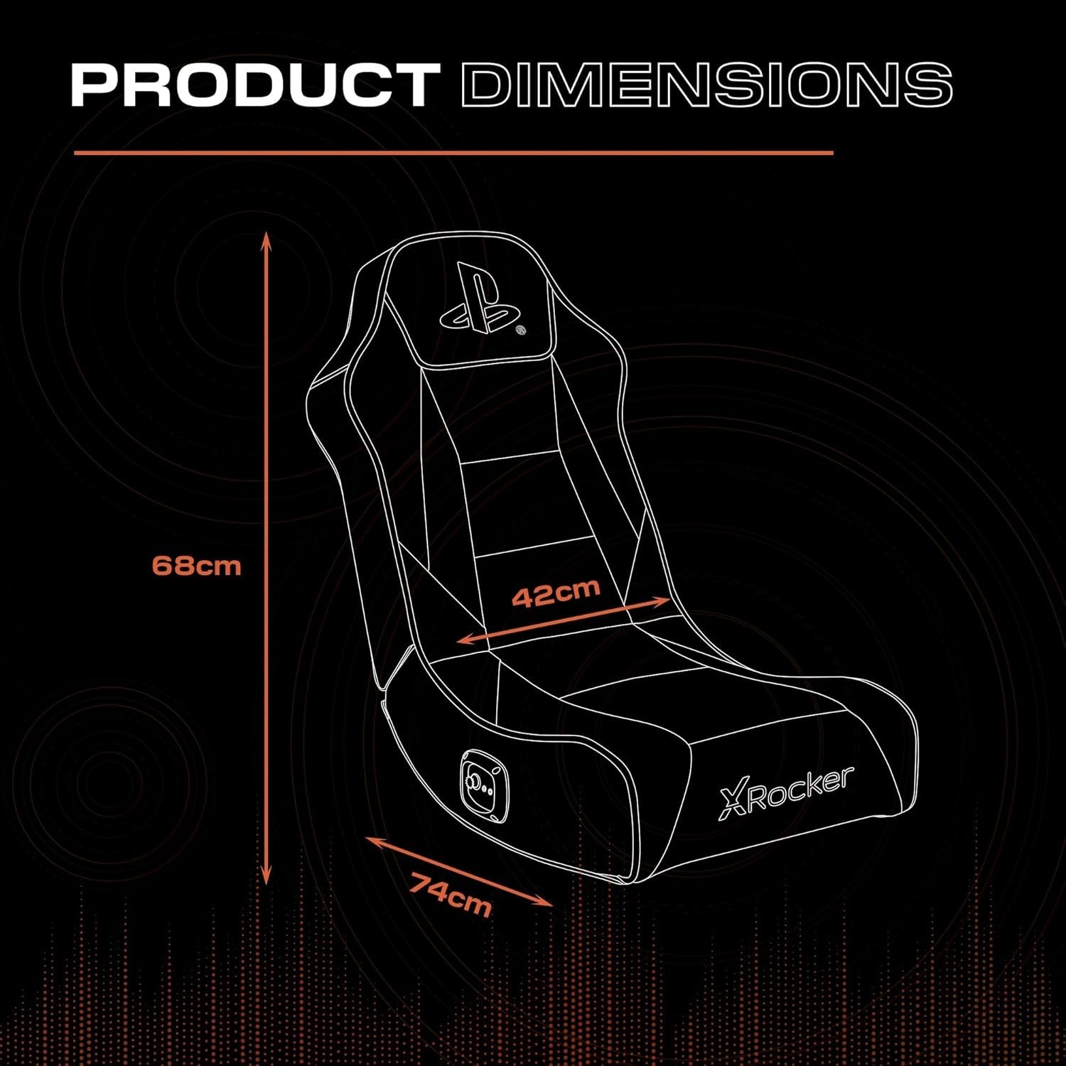 Floor Rocker Gaming Chair w/ Speakers Foldable White Blue