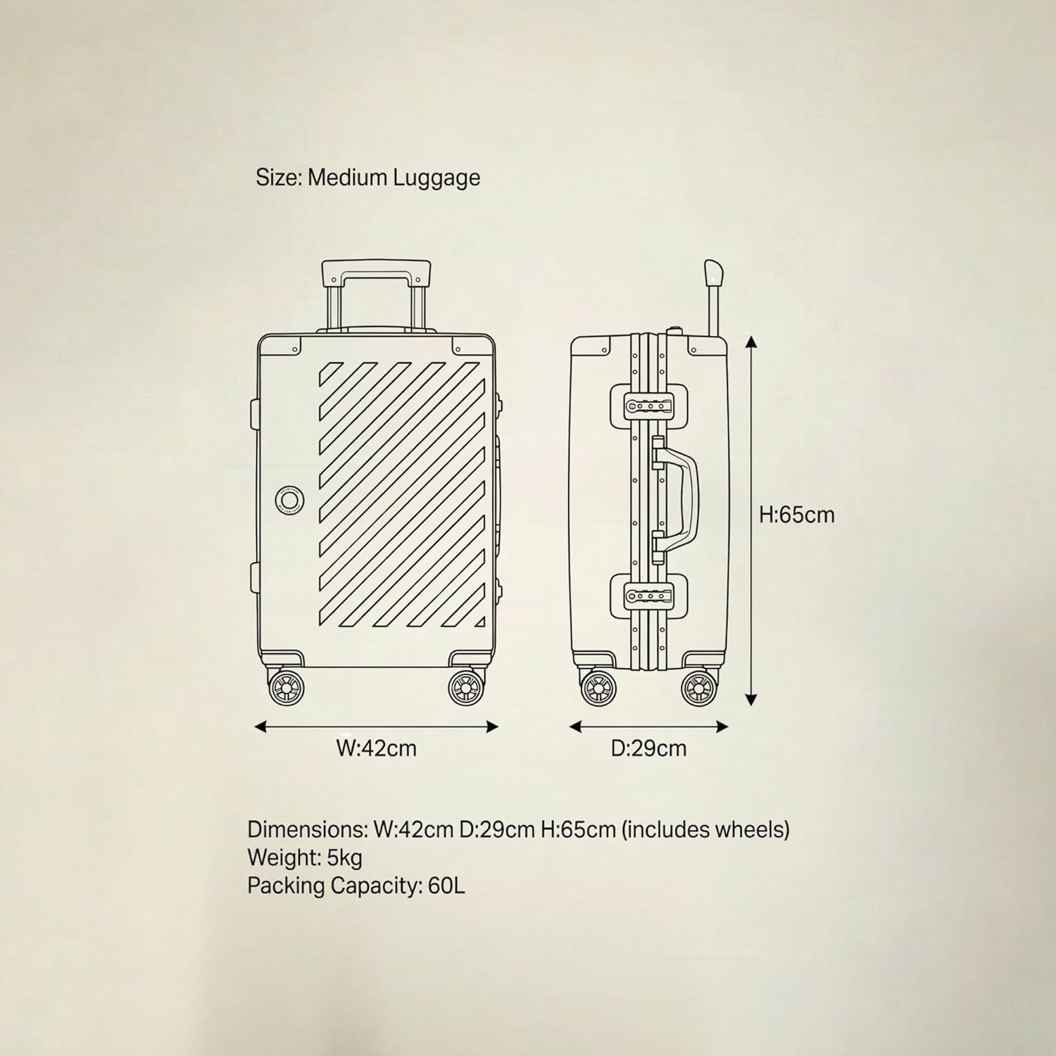 Large Zipperless Polycarbonate Suitcase Dual TSA Locks Spinner Lavender