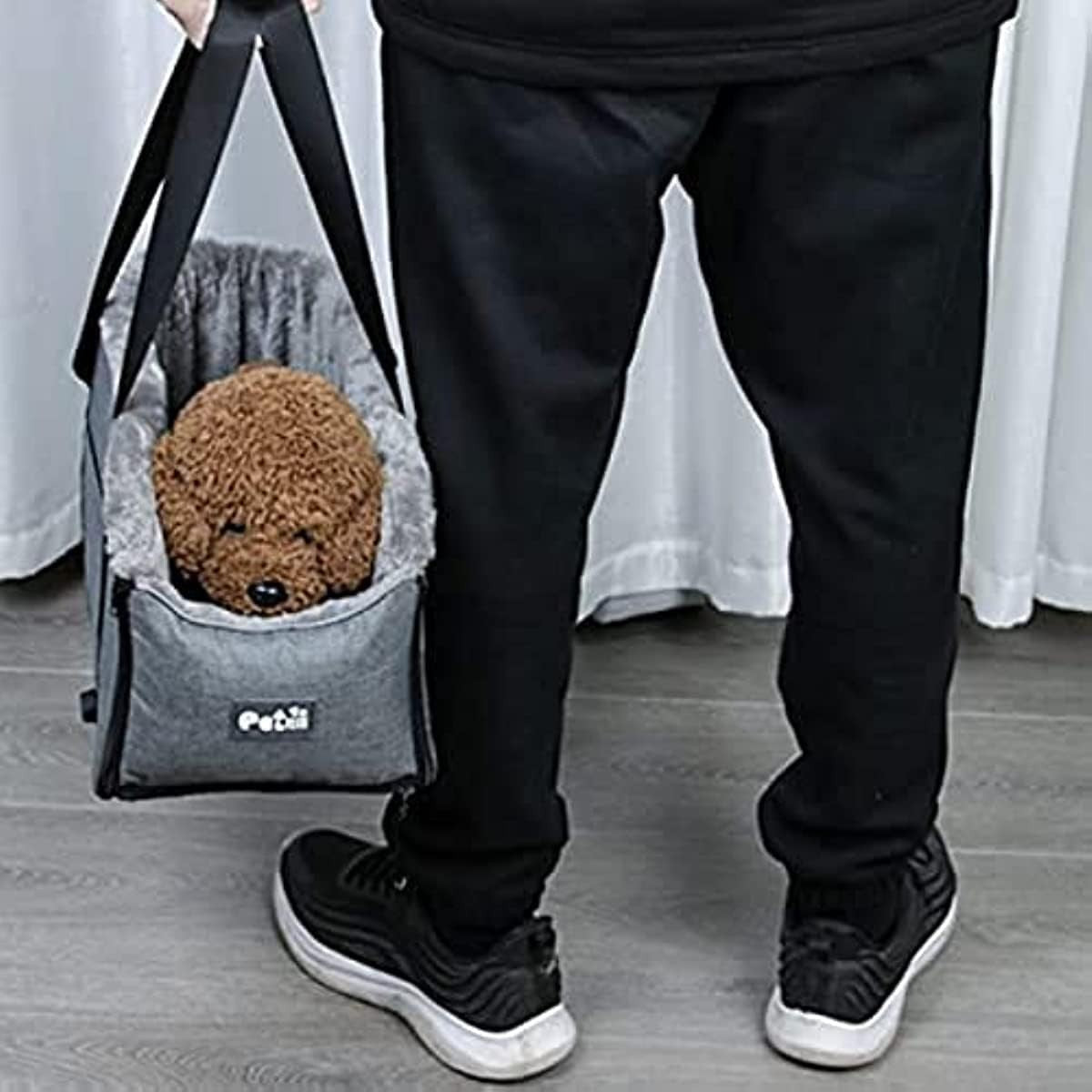 Center Console Dog Car Seat Booster Bed Pet Carrier Travel Bag Gray