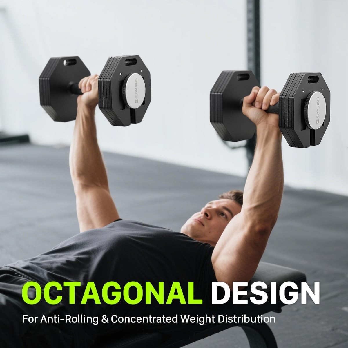 Adjustable Steel Dumbbell 2kg Increments Non Roll Compact Home Gym Weight