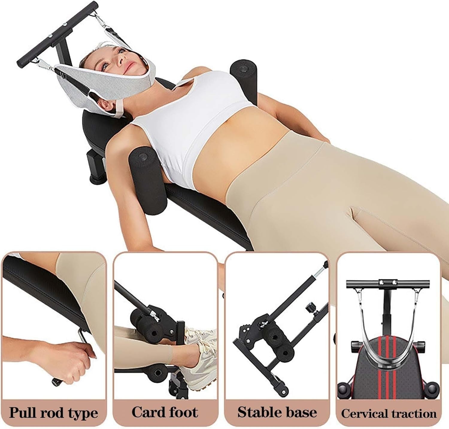 Cervical & Back Traction Table, Adjustable Bench, 150kg Capacity