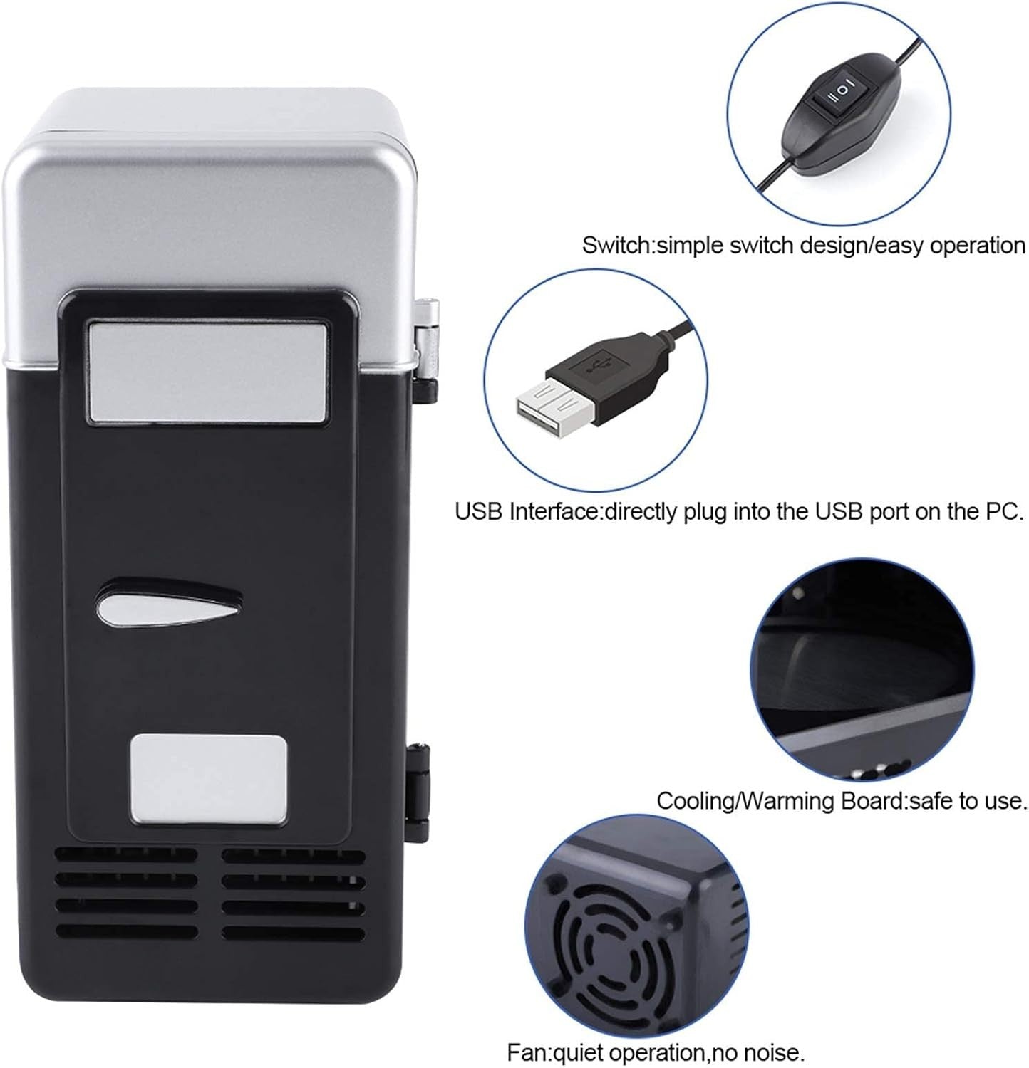 Mini USB Fridge Portable 1.5L Cooler & Warmer Coffee Compact LED