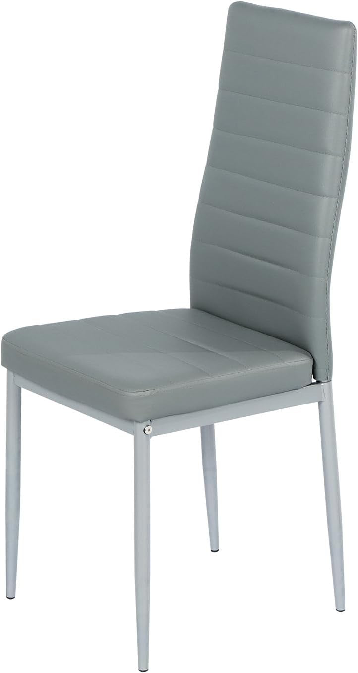 Modern Grey Dining Table Set 4 Chairs - Space Saving, Waterproof, Durable
