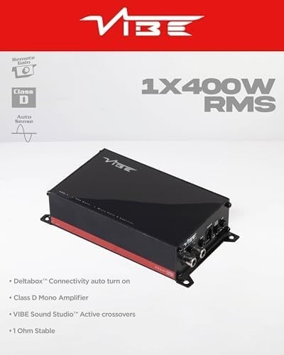 Powerbox Micro Mono Amplifier 400W Class D Dash Remote Surface Mount