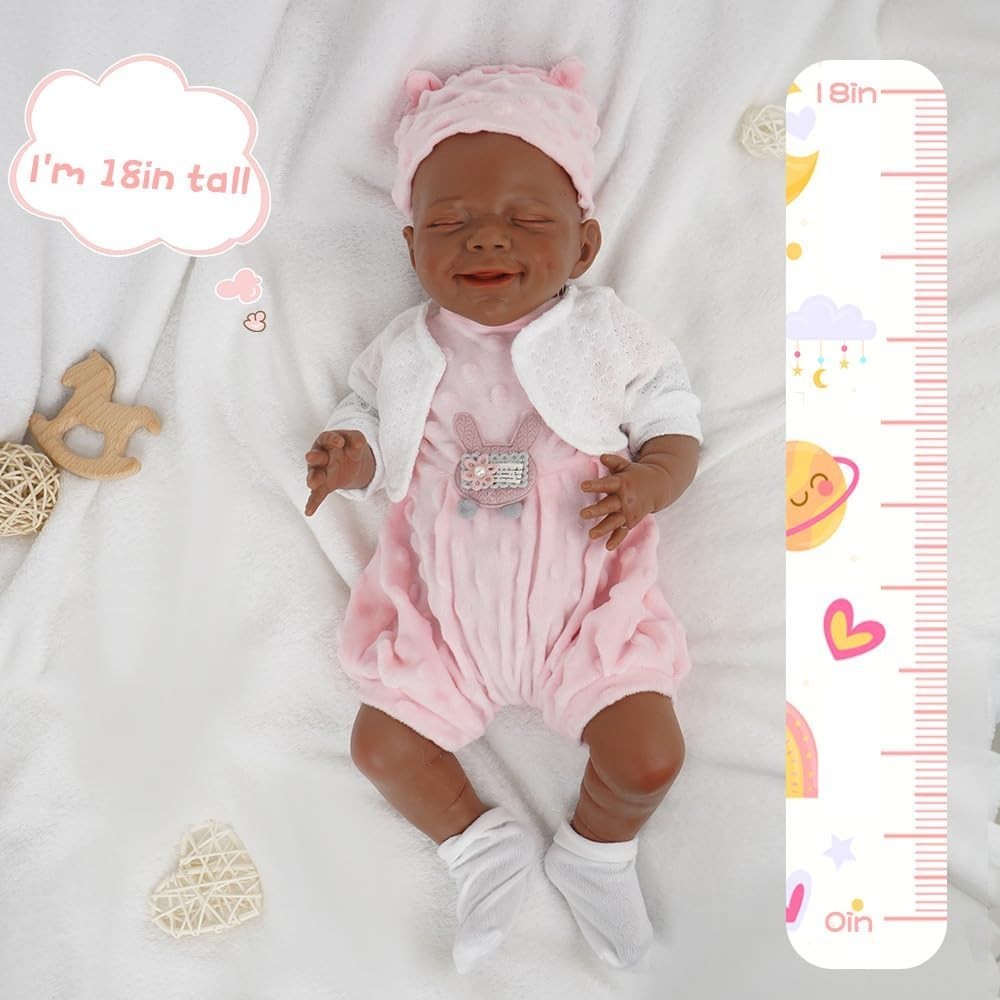 18” Silicone Newborn Baby Doll Full Body Realistic Veins Poseable