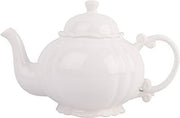 Vintage Porcelain Teapot 37oz White European Tea Pot Gift Boxed