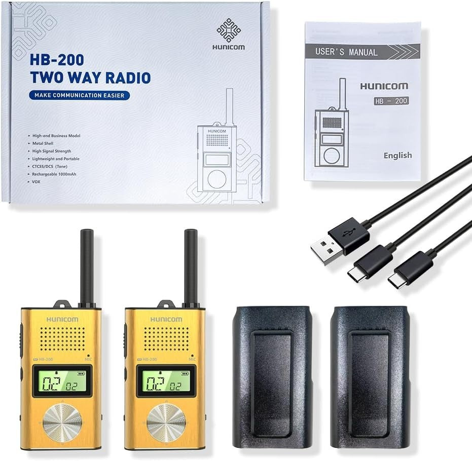 Metal Walkie Talkies Rechargeable Long Range PMR VOX 5KM 2 Pack