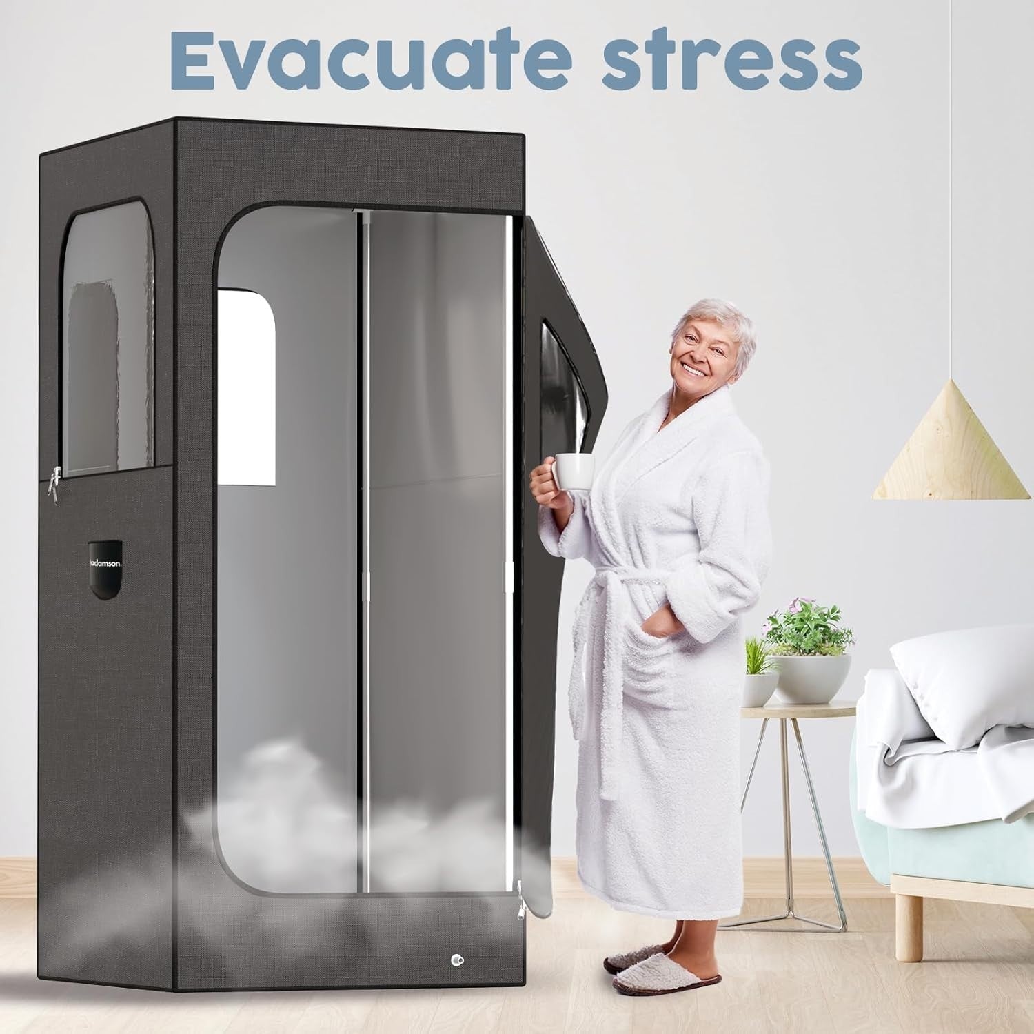 Full-Size Portable Steam Sauna Tent – 2.6L Steamer, Chair, Remote & Massager