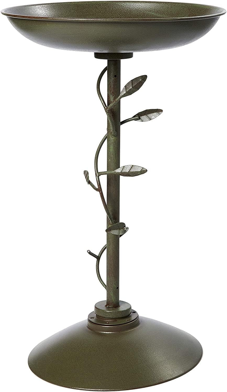 Decorative Metal Garden Bird Bath Green Weatherproof Outdoor Water Feature