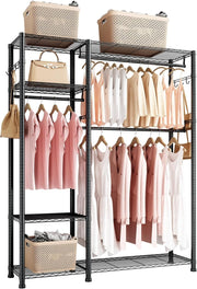 Heavy Duty Clothes Rack 6 Tier Steel Closet 363KG Wardrobe