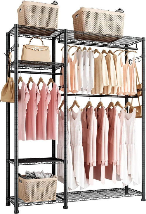Heavy Duty Clothes Rack 6 Tier Steel Closet 363KG Wardrobe