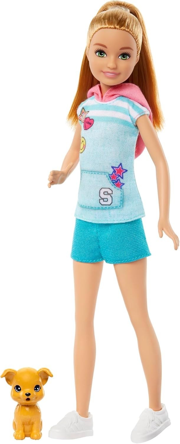 Adventure Doll with Puppy Sporty Outfit Hoodie Shorts Sneakers Toy
