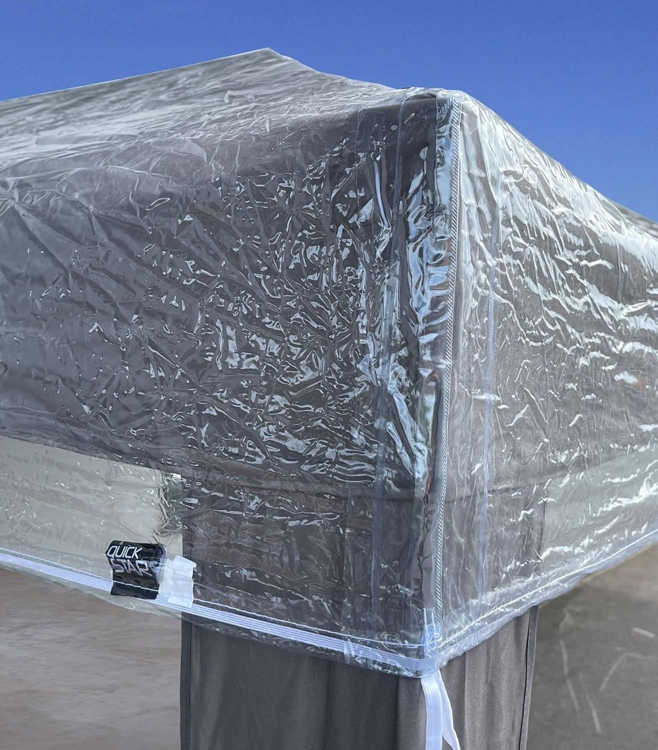 2x3m Transparent Gazebo Roof Cover Waterproof PVC Outdoor Canopy