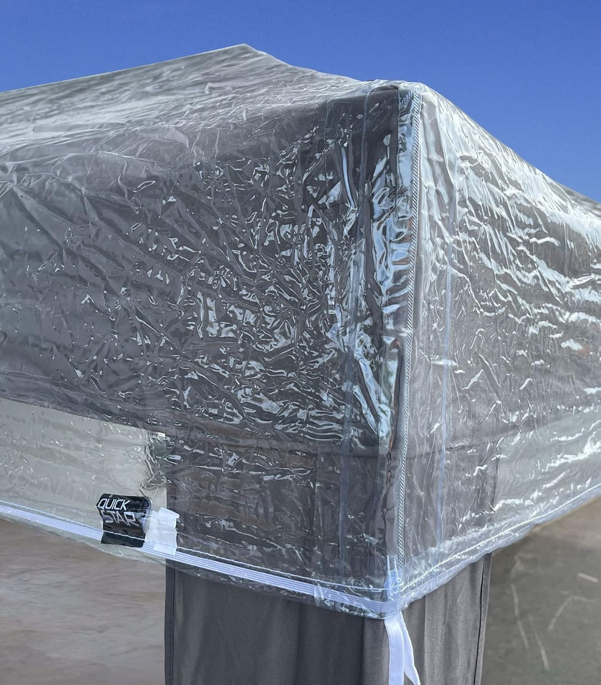 2x3m Transparent Gazebo Roof Cover Waterproof PVC Outdoor Canopy