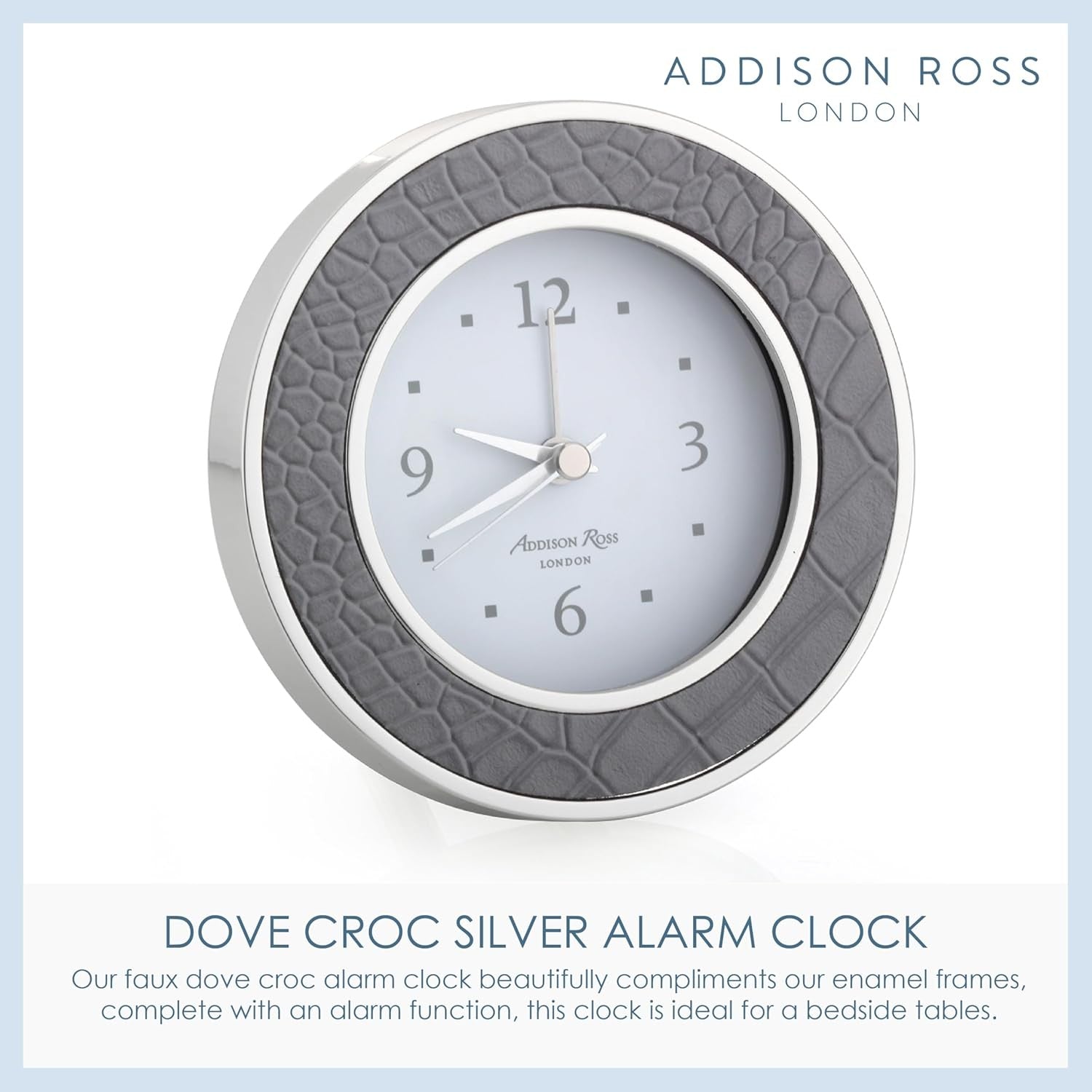 Silent Sweep Alarm Clock Battery Powered Compact Luxury Bedside Decor