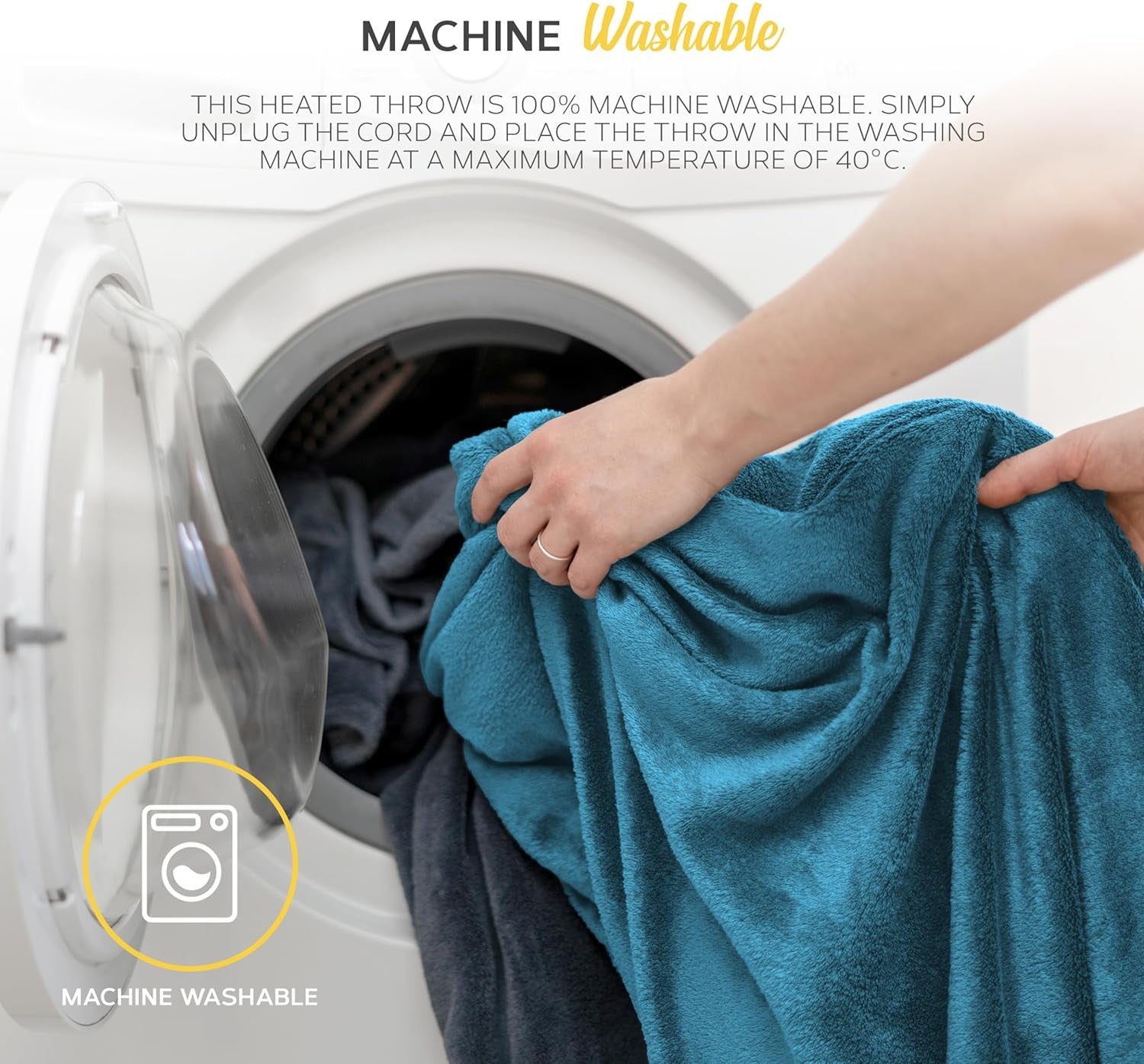 Electric Heated Throw Blanket 130x160cm 9 Heat Washable