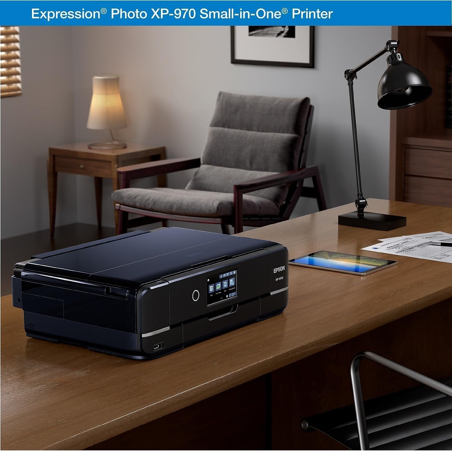 XP-970 Black Wireless Photo Printer Scan Copy 6-Color A3+ Prints