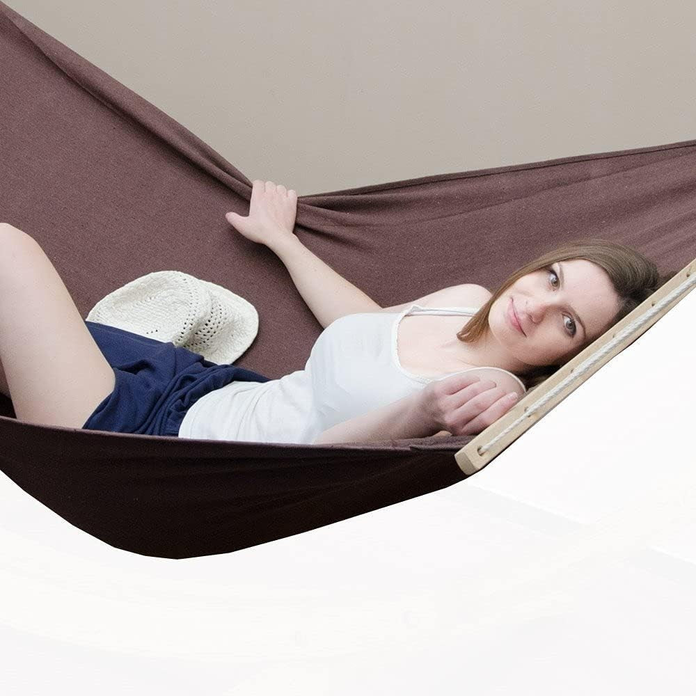 XXL Double Hammock with Wooden Spreader Bars | 200×120cm Indoor Outdoor Bed