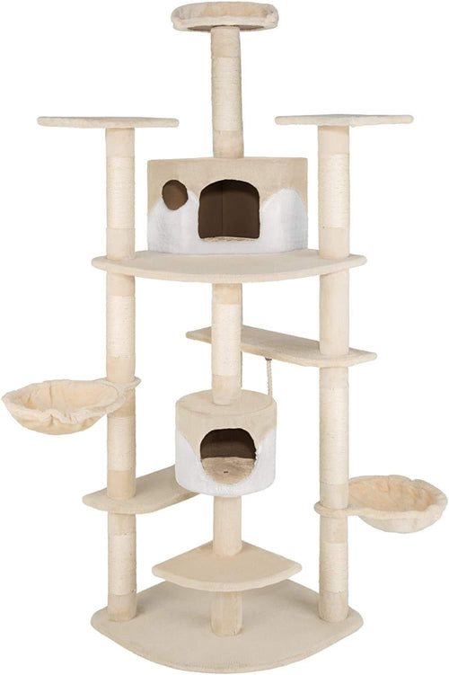 Extra Tall Cat Tree Tower Mega Climber Multi Level Scratching Posts Beige