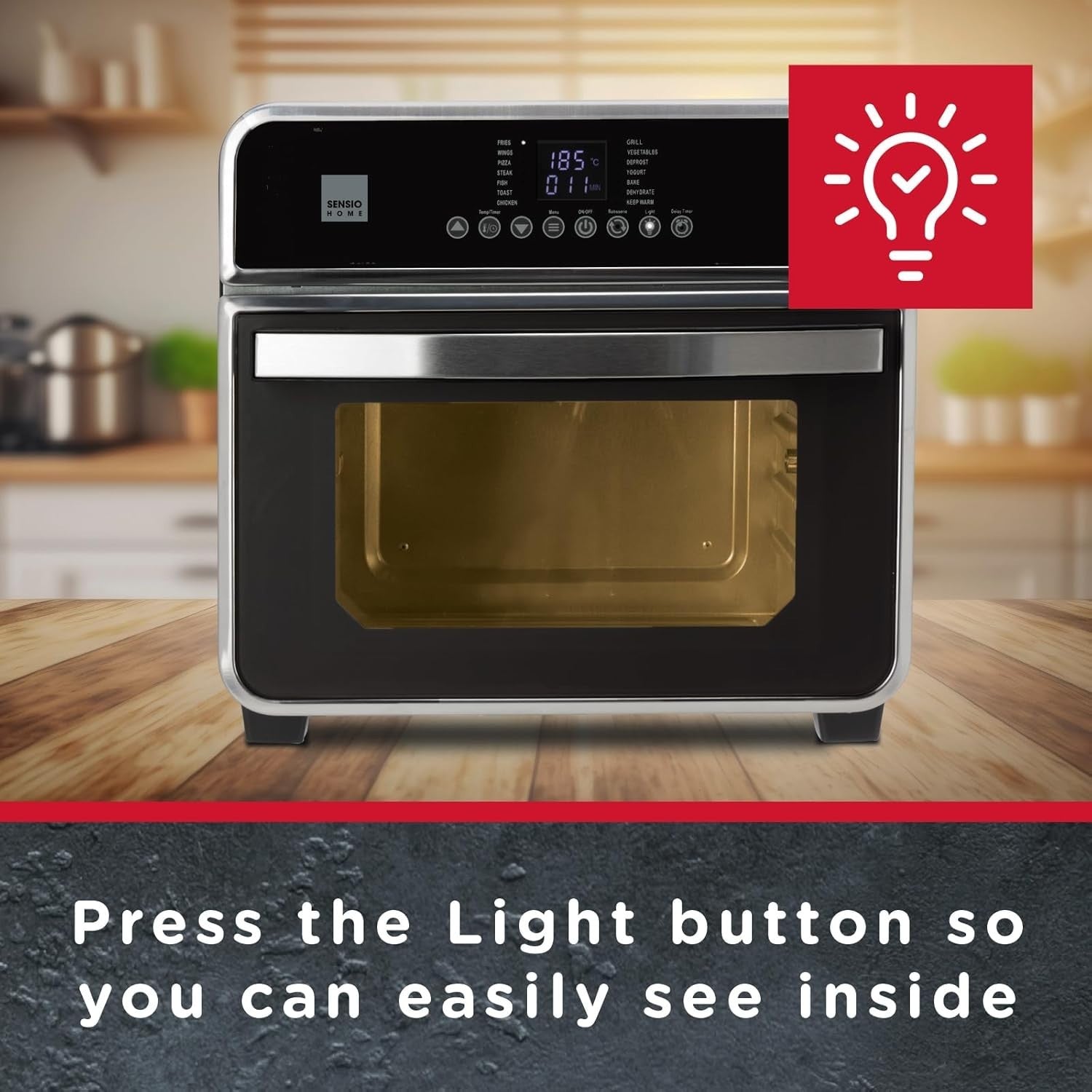 15L Air Fryer Oven with Rotisserie | 14 Presets | Dehydrate | Oil-Free Cooking