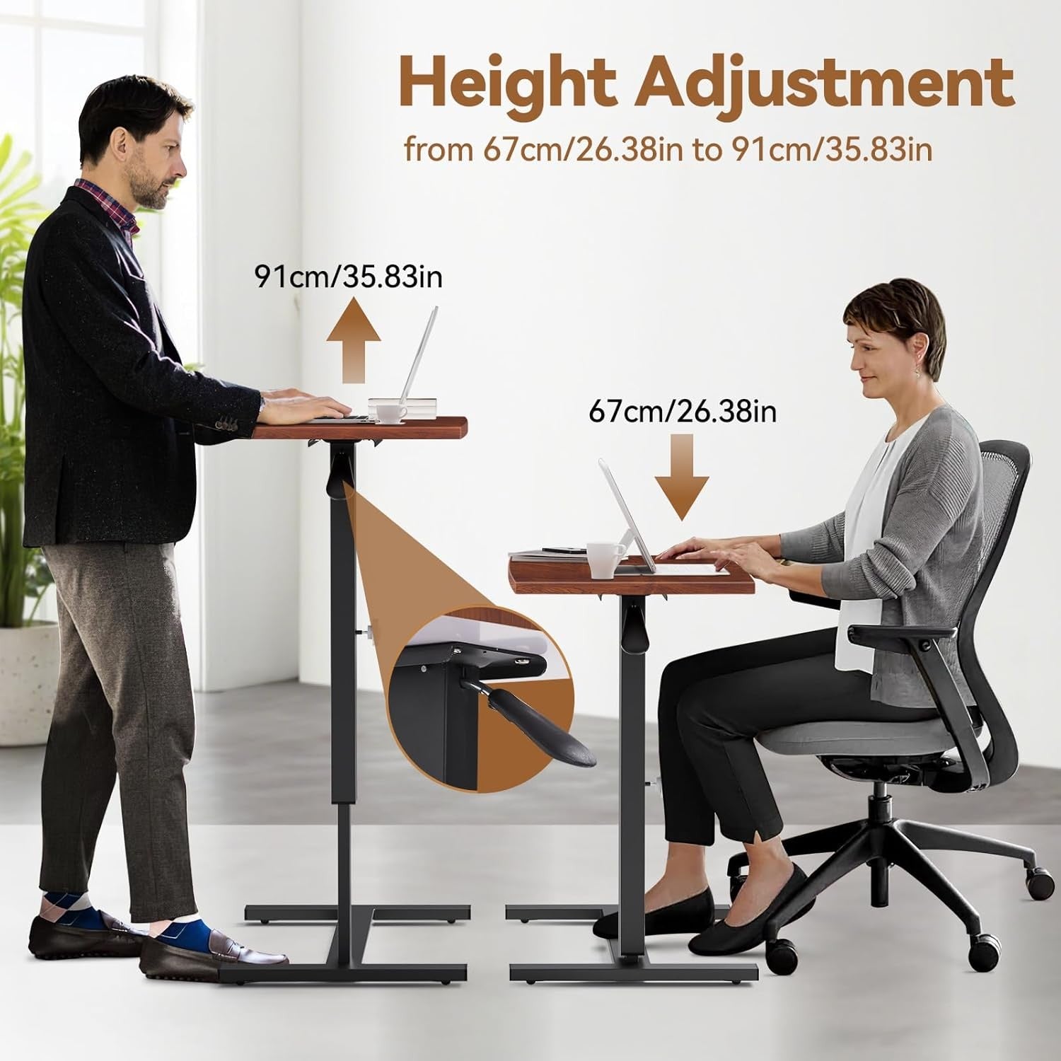 Overbed Bedside Table Height Adjustable Laptop Desk with Wheels Sofa Desk