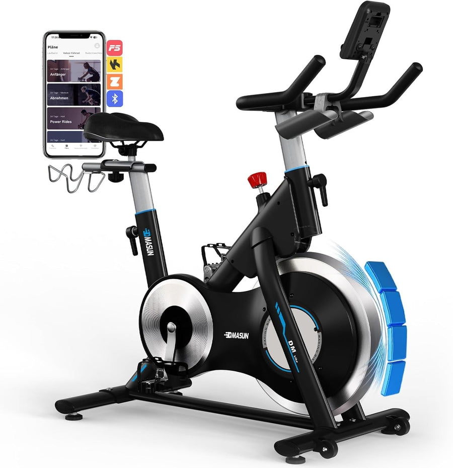 Quiet Magnetic Pro Exercise Bike w/ 15kg Flywheel, LCD, Rack & 400lb Capacity