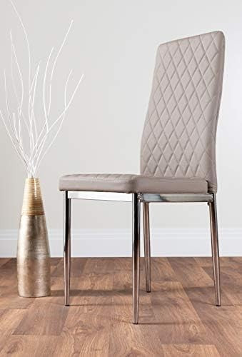 Modern 6-Seater Grey Glass Dining Table & Cappuccino Chairs Set 160x90x76cm
