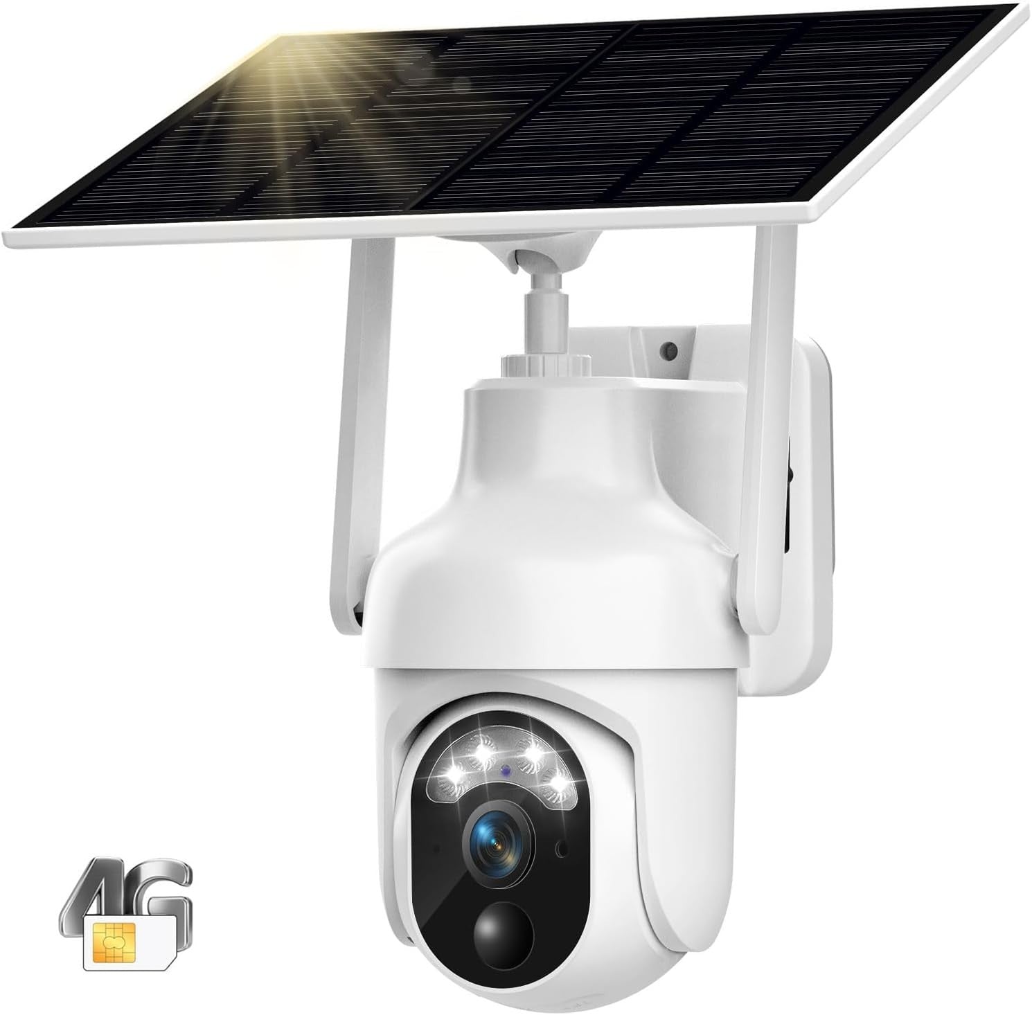 4G LTE Solar Security Camera 2K PTZ Wireless Outdoor SIM Card