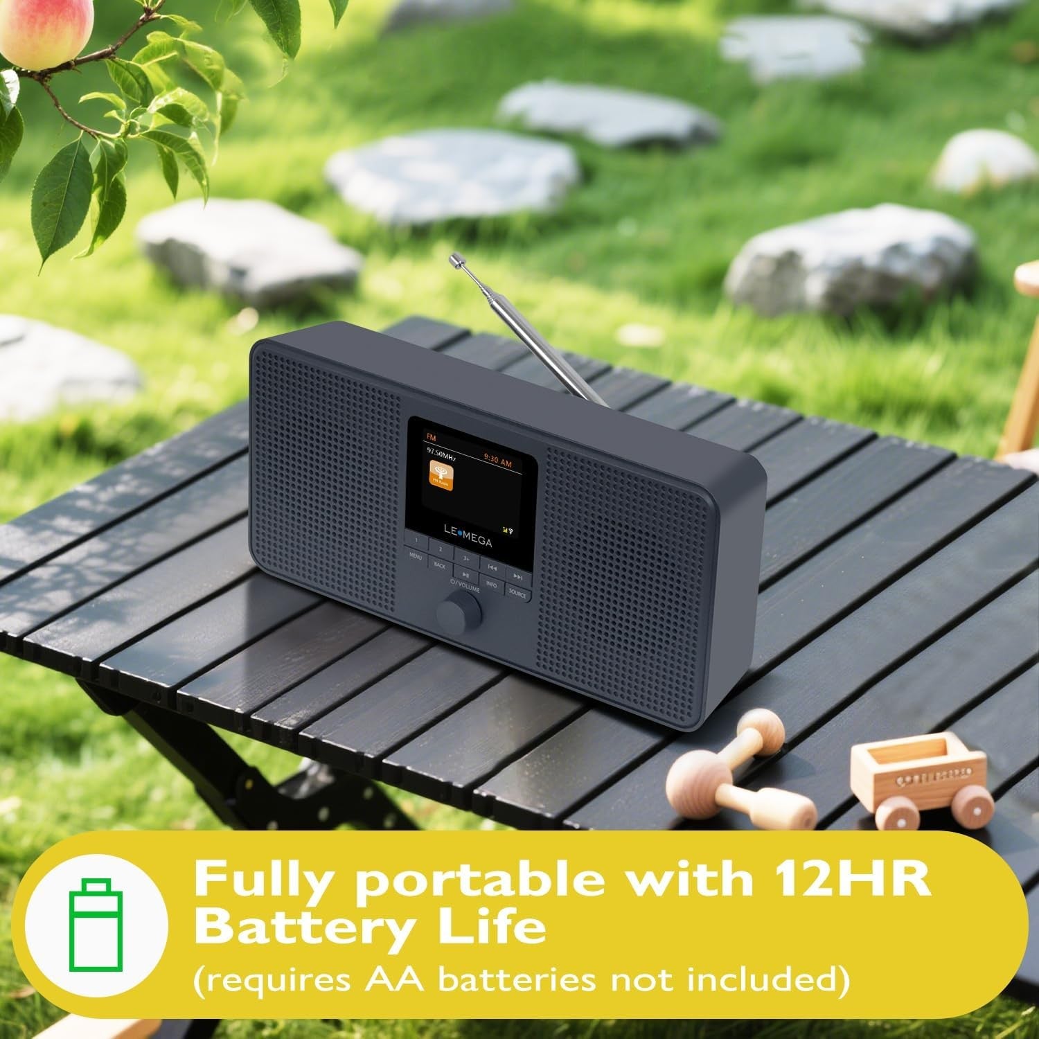 Internet Radio DAB+ FM WiFi Bluetooth Speaker Spotify Dual Alarm Portable
