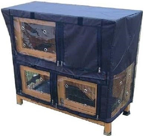 2 Tier Rabbit Hutch Outdoor With Cover Wooden Cage Trays Guinea Pig Run