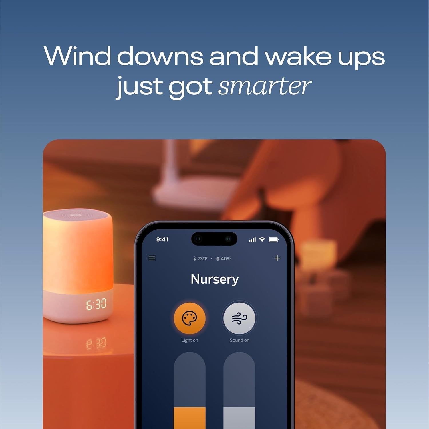 Smart Baby Night Light & Sound Machine with Cry Alert & Temp Sensor