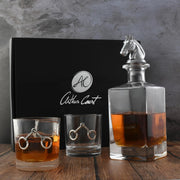 Luxury Equestrian Decanter Set 750ml with Whiskey Bit Glasses | Premium Bar Gift