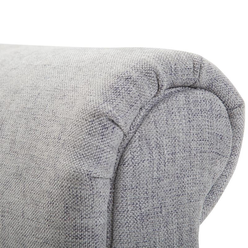 Light Grey Rolled Arm Bench Seat End of Bed Chaise Lounge Sofa Window