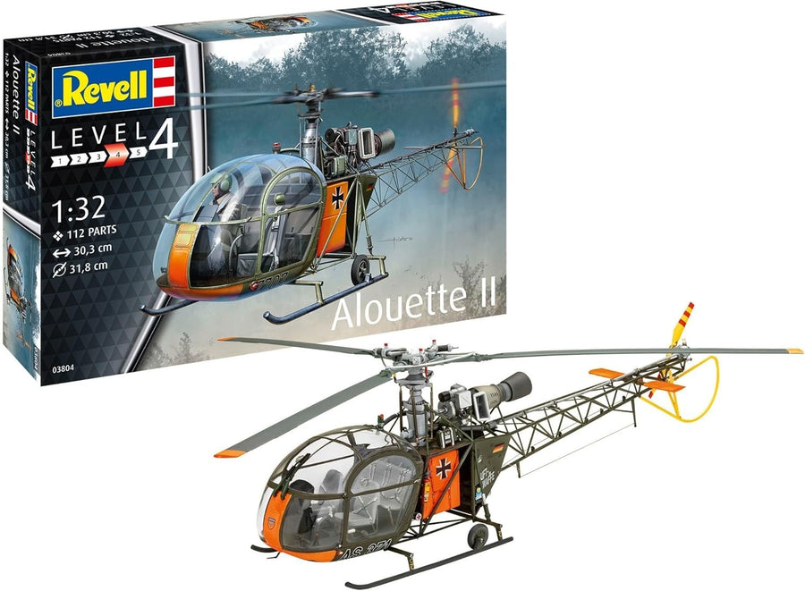 Unbuilt 1:32 Scale Alouette II Helicopter Model Kit - Detailed Gas Turbine Repli