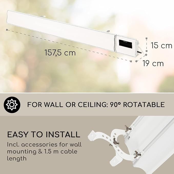2400W Infrared Patio Heater Outdoor Indoor Electric Radiant Smart WiFi Timer